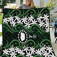Personalised Cook Islands Mitiaro Quilt Tiare Maori Polynesian Waves Tattoo LT14 Green - Polynesian Pride