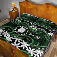 Personalised Cook Islands Mitiaro Quilt Bed Set Tiare Maori Polynesian Waves Tattoo LT14 - Polynesian Pride