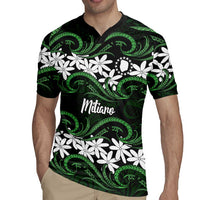 Personalised Cook Islands Mitiaro Rugby Jersey Tiare Maori Polynesian Waves Tattoo LT14 - Polynesian Pride
