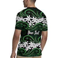 Personalised Cook Islands Mitiaro Rugby Jersey Tiare Maori Polynesian Waves Tattoo LT14 - Polynesian Pride