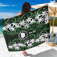 Personalised Cook Islands Mitiaro Sarong Tiare Maori Polynesian Waves Tattoo LT14 One Size 44 x 66 inches Green - Polynesian Pride