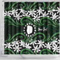 Personalised Cook Islands Mitiaro Shower Curtain Tiare Maori Polynesian Waves Tattoo LT14 - Polynesian Pride