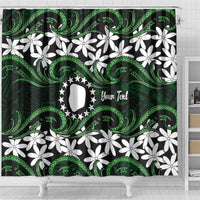 Personalised Cook Islands Mitiaro Shower Curtain Tiare Maori Polynesian Waves Tattoo LT14 - Polynesian Pride