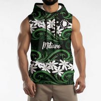 Personalised Cook Islands Mitiaro Sleeveless Hoodie Tiare Maori Polynesian Waves Tattoo LT14 - Polynesian Pride