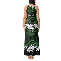 Personalised Cook Islands Mitiaro Tank Maxi Dress Tiare Maori Polynesian Waves Tattoo LT14 - Polynesian Pride