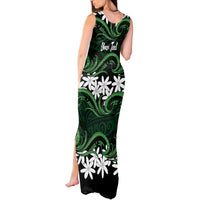 Personalised Cook Islands Mitiaro Tank Maxi Dress Tiare Maori Polynesian Waves Tattoo LT14 - Polynesian Pride