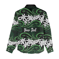 Personalised Cook Islands Mitiaro Women Casual Shirt Tiare Maori Polynesian Waves Tattoo