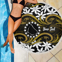 Personalised Cook Islands Manihiki Beach Blanket Tiare Maori Polynesian Waves Tattoo LT14 - Polynesian Pride