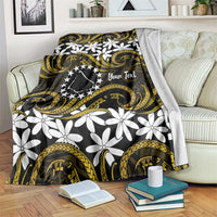 Personalised Cook Islands Manihiki Blanket Tiare Maori Polynesian Waves Tattoo LT14 Gold - Polynesian Pride