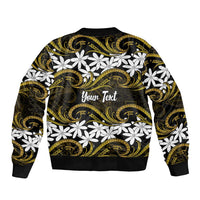 Personalised Cook Islands Manihiki Bomber Jacket Tiare Maori Polynesian Waves Tattoo LT14 - Polynesian Pride