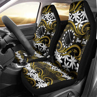 Personalised Cook Islands Manihiki Car Seat Cover Tiare Maori Polynesian Waves Tattoo LT14 - Polynesian Pride