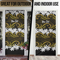 Personalised Cook Islands Manihiki Door Cover Tiare Maori Polynesian Waves Tattoo LT14 - Polynesian Pride