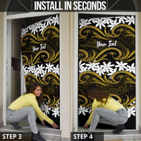Personalised Cook Islands Manihiki Door Cover Tiare Maori Polynesian Waves Tattoo LT14 - Polynesian Pride