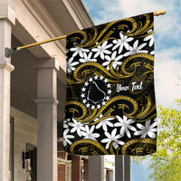 Personalised Cook Islands Manihiki Garden Flag Tiare Maori Polynesian Waves Tattoo LT14 House Flag Gold - Polynesian Pride
