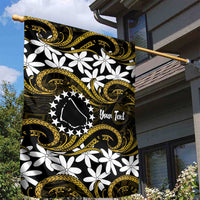 Personalised Cook Islands Manihiki Garden Flag Tiare Maori Polynesian Waves Tattoo LT14 - Polynesian Pride