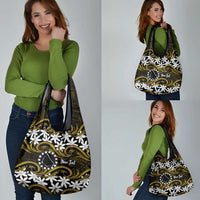 Personalised Cook Islands Manihiki Grocery Bag Tiare Maori Polynesian Waves Tattoo LT14 - Polynesian Pride