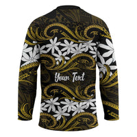 Personalised Cook Islands Manihiki Hockey Jersey Tiare Maori Polynesian Waves Tattoo LT14 - Polynesian Pride
