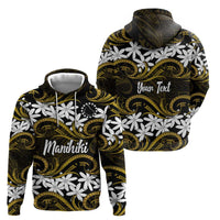 Personalised Cook Islands Manihiki Hoodie Tiare Maori Polynesian Waves Tattoo LT14 - Polynesian Pride