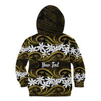 Personalised Cook Islands Manihiki Kid Hoodie Tiare Maori Polynesian Waves Tattoo LT14 - Polynesian Pride