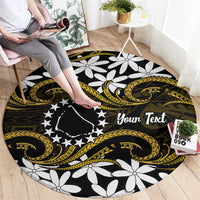 Personalised Cook Islands Manihiki Round Carpet Tiare Maori Polynesian Waves Tattoo LT14 - Polynesian Pride
