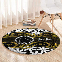 Personalised Cook Islands Manihiki Round Carpet Tiare Maori Polynesian Waves Tattoo LT14 - Polynesian Pride
