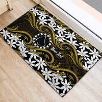 Personalised Cook Islands Manihiki Rubber Doormat Tiare Maori Polynesian Waves Tattoo LT14 - Polynesian Pride