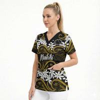 Personalised Cook Islands Manihiki Scrub Top Tiare Maori Polynesian Waves Tattoo LT14 - Polynesian Pride