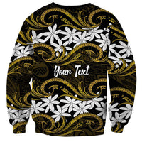 Personalised Cook Islands Manihiki Sweatshirt Tiare Maori Polynesian Waves Tattoo LT14 - Polynesian Pride