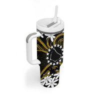 Personalised Cook Islands Manihiki Tumbler With Handle Tiare Maori Polynesian Waves Tattoo LT14 - Polynesian Pride