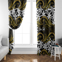 Personalised Cook Islands Manihiki Window Curtain Tiare Maori Polynesian Waves Tattoo LT14 - Polynesian Pride