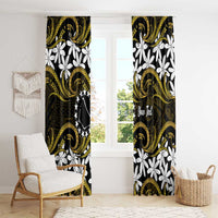 Personalised Cook Islands Manihiki Window Curtain Tiare Maori Polynesian Waves Tattoo LT14 - Polynesian Pride