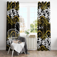Personalised Cook Islands Manihiki Window Curtain Tiare Maori Polynesian Waves Tattoo LT14 - Polynesian Pride