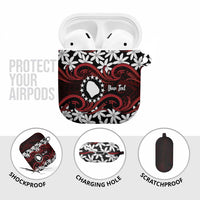 Personalised Cook Islands Atiu Enuamanu AirPods Case Tiare Maori Polynesian Waves Tattoo LT14 - Polynesian Pride