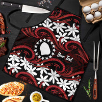 Personalised Cook Islands Atiu Enuamanu Apron Tiare Maori Polynesian Waves Tattoo LT14 Red - Polynesian Pride