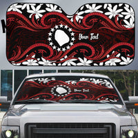 Personalised Cook Islands Atiu Enuamanu Auto Sun Shade Tiare Maori Polynesian Waves Tattoo LT14 Red - Polynesian Pride