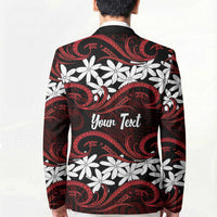 Personalised Cook Islands Atiu Enuamanu Blazer Tiare Maori Polynesian Waves Tattoo LT14 - Polynesian Pride