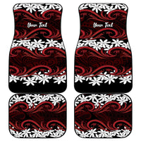Personalised Cook Islands Atiu Enuamanu Car Mats Tiare Maori Polynesian Waves Tattoo LT14 - Polynesian Pride