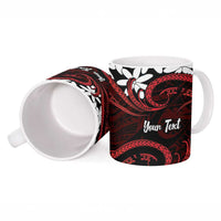 Personalised Cook Islands Atiu Enuamanu Ceramic Mug Tiare Maori Polynesian Waves Tattoo LT14 - Polynesian Pride