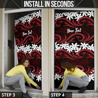 Personalised Cook Islands Atiu Enuamanu Door Cover Tiare Maori Polynesian Waves Tattoo LT14 - Polynesian Pride