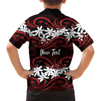 Personalised Cook Islands Atiu Enuamanu Family Matching Long Sleeve Bodycon Dress and Hawaiian Shirt Tiare Maori Polynesian Waves Tattoo