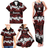 Personalised Cook Islands Atiu Enuamanu Family Matching Tank Maxi Dress and Hawaiian Shirt Tiare Maori Polynesian Waves Tattoo
