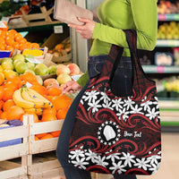 Personalised Cook Islands Atiu Enuamanu Grocery Bag Tiare Maori Polynesian Waves Tattoo LT14 - Polynesian Pride