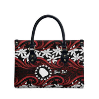 Personalised Cook Islands Atiu Enuamanu Leather Bag Tiare Maori Polynesian Waves Tattoo LT14 - Polynesian Pride