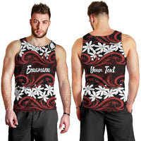 Personalised Cook Islands Atiu Enuamanu Men Tank Top Tiare Maori Polynesian Waves Tattoo LT14 - Polynesian Pride