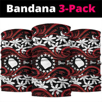 Personalised Cook Islands Atiu Enuamanu Neck Gaiter Tiare Maori Polynesian Waves Tattoo LT14 package One Size: 25*50cm Red - Polynesian Pride