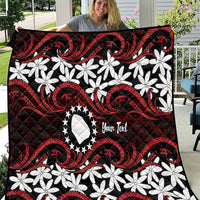 Personalised Cook Islands Atiu Enuamanu Quilt Tiare Maori Polynesian Waves Tattoo LT14 Red - Polynesian Pride