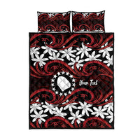 Personalised Cook Islands Atiu Enuamanu Quilt Bed Set Tiare Maori Polynesian Waves Tattoo LT14 - Polynesian Pride