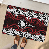 Personalised Cook Islands Atiu Enuamanu Rubber Doormat Tiare Maori Polynesian Waves Tattoo LT14 - Polynesian Pride