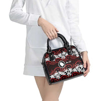 Personalised Cook Islands Atiu Enuamanu Shoulder Handbag Tiare Maori Polynesian Waves Tattoo LT14 - Polynesian Pride