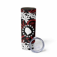 Personalised Cook Islands Atiu Enuamanu Skinny Tumbler Tiare Maori Polynesian Waves Tattoo